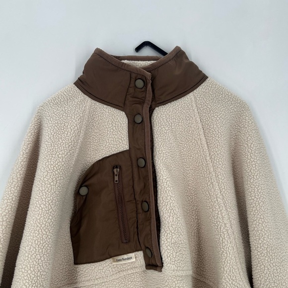 Easy Sundays Sunday Fleece Oversized Jacket In Oat Milk - Picture 1 of 7